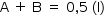 «math style=¨font-family:Tahoma¨ xmlns=¨http://www.w3.org/1998/Math/MathML¨»«mstyle mathsize=¨14px¨»«mrow»«mi mathvariant=¨normal¨»A«/mi»«mo»§#xA0;«/mo»«mo»+«/mo»«mo»§#xA0;«/mo»«mi mathvariant=¨normal¨»B«/mi»«mo»§#xA0;«/mo»«mo»=«/mo»«mo»§#xA0;«/mo»«mn»0«/mn»«mo»,«/mo»«mn»5«/mn»«mo»§#xA0;«/mo»«mo»(«/mo»«mi mathvariant=¨normal¨»I«/mi»«mo»)«/mo»«/mrow»«/mstyle»«/math»