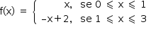 «math style=¨font-family:Tahoma¨ xmlns=¨http://www.w3.org/1998/Math/MathML¨»«mstyle mathsize=¨14px¨»«mrow»«mi mathvariant=¨normal¨»f«/mi»«mo»(«/mo»«mi mathvariant=¨normal¨»x«/mi»«mo»)«/mo»«mo»§#xA0;«/mo»«mo»=«/mo»«mo»§#xA0;«/mo»«mfenced open=¨{¨ close=¨¨»«mtable columnspacing=¨1.4ex¨ columnalign=¨right center¨»«mtr»«mtd»«mi mathvariant=¨normal¨»x«/mi»«mo»,«/mo»«/mtd»«mtd»«mi»se«/mi»«mo»§#xA0;«/mo»«mn»0«/mn»«mo»§#xA0;«/mo»«mo»§#x2A7D;«/mo»«mo»§#xA0;«/mo»«mi mathvariant=¨normal¨»x«/mi»«mo»§#xA0;«/mo»«mo»§#x2A7D;«/mo»«mo»§#xA0;«/mo»«mn»1«/mn»«/mtd»«/mtr»«mtr»«mtd»«mo»§#x2013;«/mo»«mi mathvariant=¨normal¨»x«/mi»«mo»+«/mo»«mn»2«/mn»«mo»,«/mo»«/mtd»«mtd»«mi»se«/mi»«mo»§#xA0;«/mo»«mn»1«/mn»«mo»§#xA0;«/mo»«mo»§#x2A7D;«/mo»«mo»§#xA0;«/mo»«mi mathvariant=¨normal¨»x«/mi»«mo»§#xA0;«/mo»«mo»§#x2A7D;«/mo»«mo»§#xA0;«/mo»«mn»3«/mn»«/mtd»«/mtr»«/mtable»«/mfenced»«/mrow»«/mstyle»«/math»