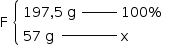 «math style=¨font-family:Tahoma¨ xmlns=¨http://www.w3.org/1998/Math/MathML¨»«mstyle mathsize=¨14px¨»«mrow»«mi mathvariant=¨normal¨»F«/mi»«mo»§#xA0;«/mo»«mfenced open=¨{¨ close=¨¨»«mtable columnalign=¨left¨»«mtr»«mtd»«mn»197«/mn»«mo»,«/mo»«mn»5«/mn»«mo»§#xA0;«/mo»«msup»«mi mathvariant=¨normal¨»g«/mi»«mrow»«mo»§#xA0;«/mo»«mo»§#xA0;«/mo»«mi»_______«/mi»«/mrow»«/msup»«mo»§#xA0;«/mo»«mn»100«/mn»«mo»%«/mo»«/mtd»«/mtr»«mtr»«mtd»«mn»57«/mn»«mo»§#xA0;«/mo»«mi mathvariant=¨normal¨»g«/mi»«mo»§#xA0;«/mo»«msup»«mo»§#xA0;«/mo»«mi»___________«/mi»«/msup»«mo»§#xA0;«/mo»«mi mathvariant=¨normal¨»x«/mi»«/mtd»«/mtr»«/mtable»«/mfenced»«/mrow»«/mstyle»«/math»