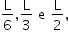 «math xmlns=¨http://www.w3.org/1998/Math/MathML¨»«mstyle mathsize=¨14px¨»«mrow»«mfrac»«mi mathvariant=¨normal¨»L«/mi»«mn»6«/mn»«/mfrac»«mo»,«/mo»«mfrac»«mi mathvariant=¨normal¨»L«/mi»«mn»3«/mn»«/mfrac»«mo»§#xA0;«/mo»«mi mathvariant=¨normal¨»e«/mi»«mo»§#xA0;«/mo»«mfrac»«mi mathvariant=¨normal¨»L«/mi»«mn»2«/mn»«/mfrac»«mo»,«/mo»«/mrow»«/mstyle»«/math»