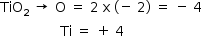 começar estilo tamanho matemático 14px TiO com 2 subscrito espaço seta para a direita espaço reto O espaço igual a espaço 2 espaço reto x espaço parêntese esquerdo menos espaço 2 parêntese direito espaço igual a espaço menos espaço 4 espaço espaço espaço espaço espaço espaço espaço espaço espaço espaço espaço espaço espaço espaço espaço Ti espaço igual a espaço mais espaço 4 fim do estilo