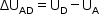 começar estilo tamanho matemático 14px reto delta maiúsculo reto U com AD subscrito igual a reto U com reto D subscrito menos reto U com reto A subscrito fim do estilo